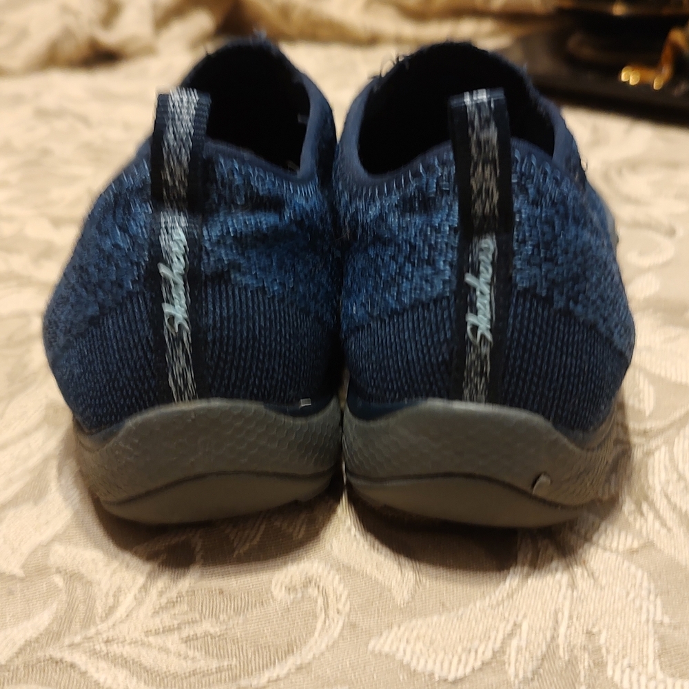👣 Super Comfy Navy Blue Skechers Toggle Pull On Sneakers Tennis Shoes - 7.5M - Picture 4 of 9